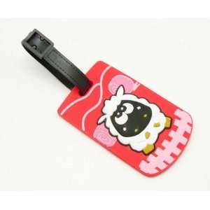  Travel Accessory Personalized Rubber Luggage Tag Red Sheep 