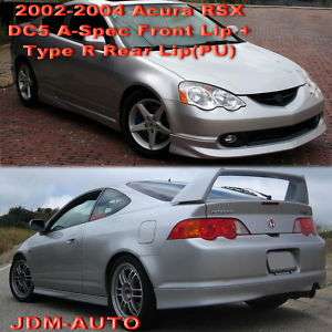 02 04 Acura RSX DC5 A Spec Front & Type r Rear Lip PU S  