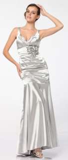 This elegant, long formal mermaid style dress has tank straps and 