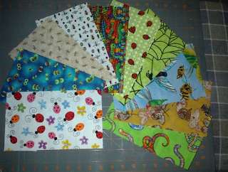 10) different bug critter Mason jar fabrics set C  