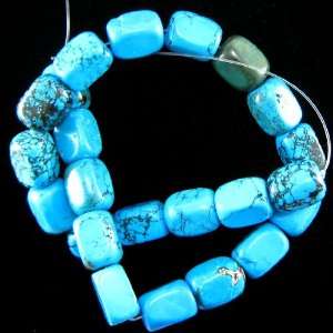 17mm blue turquoise nugget beads 16 strand S1