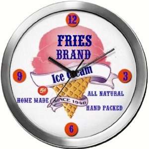  FRIES 14 Inch Ice Cream Metal Clock Quartz Movement 