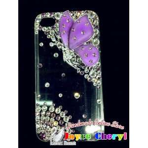 Handmade 3d Butterfly Swarovski Case for Iphone 4g/4s (Sw015) + Free 