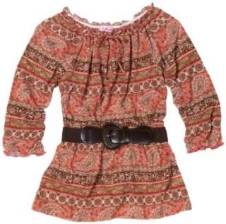  Fang Girls 7 16 Printed Knit Tunic Top with Belt Clothing