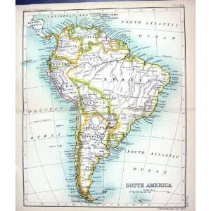   MAP c1901 SOUTH AMERICA BRAZIL PERU BOLIVIA ARGENTINE ECUADOR Home