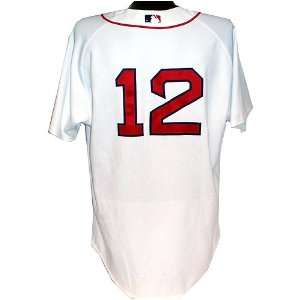Jed Lowrie #12 2008 Red Sox End of Season Game Used Home White Jersey 