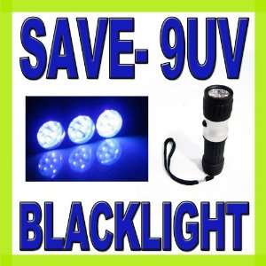   ULTRA VIOLET LED FLASHLIGHT TORCH LIGHT LAMP 9 BULBS CAMP HUNT