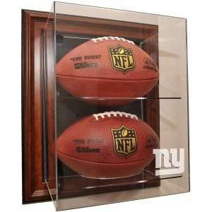  New York Giants 2 Football Case Up Display, Brown 