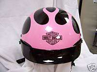 Harley Davidson Half Helmet Tuscadero Flame Pink & Black XL # 97369 