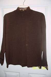 Sophisticate Petite M wool brown mock turtleneck sweater  