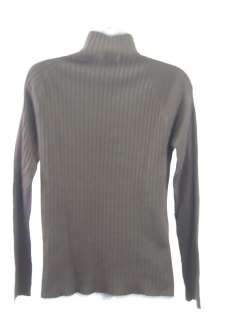 DKNY Brown Ribbed Turtleneck Sweater Top Size M  