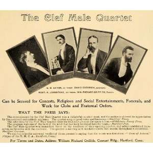 com 1899 Ad Clef Male Quartet Eaton Goodrich Johnstone Griffith Bass 