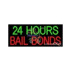  24 Hours Bail Bonds LED Business Sign 11 Tall x 27 Wide 