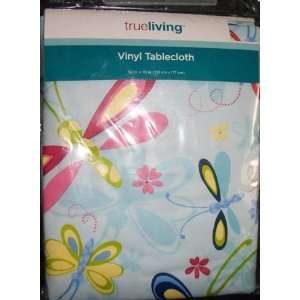  Butterfly and Dragonfly Vinyl Tablecloth 52 x 70 inch 