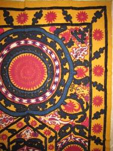 Fine Antique Samarkand Suzani   Uzbek embroidery made in the late 