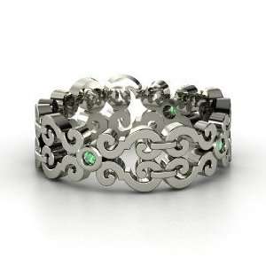  Balcony Band, Sterling Silver Ring with Emerald Jewelry