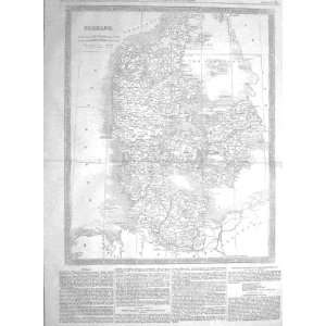  1863 MAP DENMARK HOLSTEIN GULF LUBECK HAMBERG