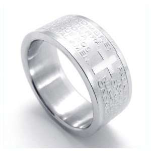 Mens Stainless Steel Faith Prayer Ring   Size 8 Jewelry