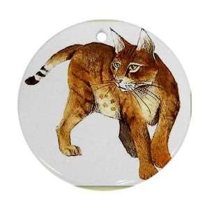  Cat Ornament round porcelain Christmas Great Gift Idea 