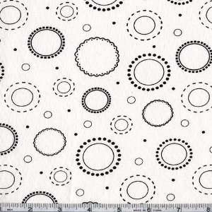  45 Wide Classic Black Circles & Dots White Fabric By The 