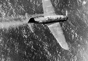 WWII Photo Japanese Dive Bomber Shot Down Truk WW2  