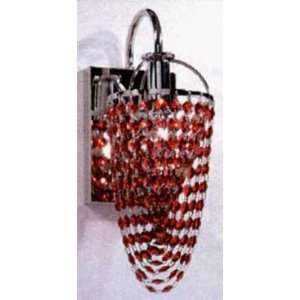   Contemporary Crystal Wall Sconce in Red  Bordeaux