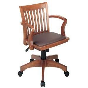 Office Star   Fruitwood Wood Bankers Chair With Burgundy 