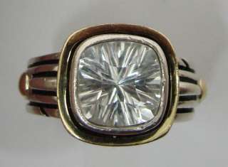 JOHN ATENCIO Zircon Sterling Silver & 18K Gold Ring 11.5g / Size 6 