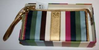 NWT IN BOX COACH Julia Stripe Legacy Zippy Wallet Wristlet purse 46807 