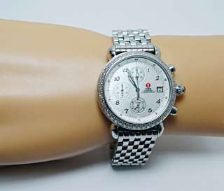 Michele CSX Diamond Chronograph Ladies Swiss Watch Stainless Steel 