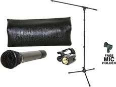   Technica ATM410 Cardioid Dynamic Microphone+TOV T MIC01 Mic Stand