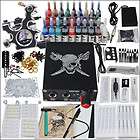 Complete Tattoo Kit 2 Machines Gun 28 color Inks Power supply needles 