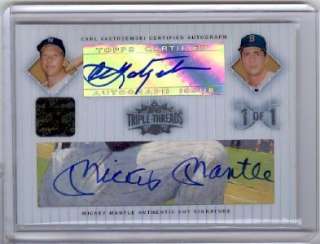 MICKEY MANTLE TED WILLIAMS SP TOPPS CUTS 4 CUT AUTO 1/1  