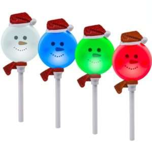  Light Show Pathway Snowman Stakes, Set of 4 Everything 