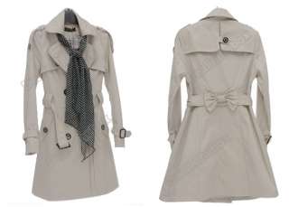   Military Style Double Breasted Trench Coat Jacket L~XL 2 Colors  