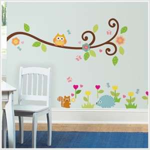 New SCROLL TREE BRANCH WALL DECALS Kids Branches & Leaves Stickers 