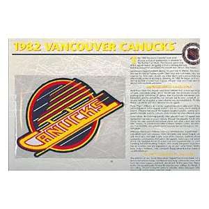  Canucks Official Patch on Team History Card Sports Collectibles