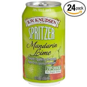 Knudsen Spritzer Mandarin Lime, 12 Ounce Cans (Pack of 24 