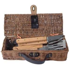  Willow BBQ basket with 3pcs BBQ tools.