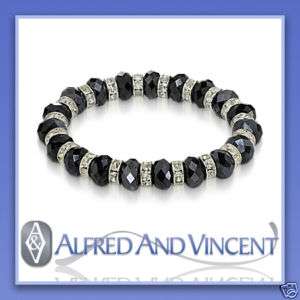 Beaded Faceted Austrian Crystal Faux Diamond Stretch Womens Bead 