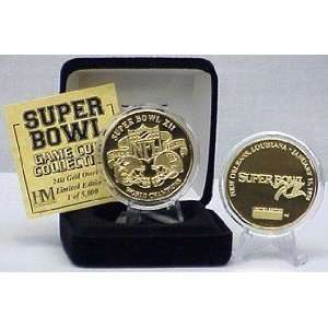  Super Bowl XLV 24KT Gold Flip Coin 