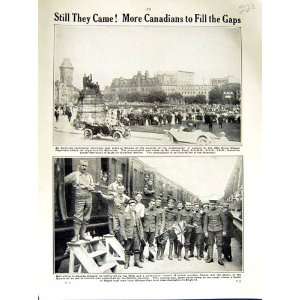  1915 WORLD WAR OTTAWA SOLDIERS CANADA TRAIN MAPLE LEAF 