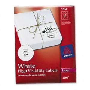  Round Specialty Laser Printer Labels   2 1/2in dia, White 