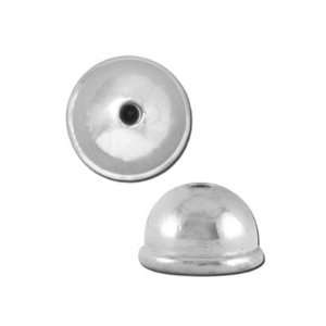  8mm Rhodium Classic Dome Large Hole Bead Cap by TierraCast 