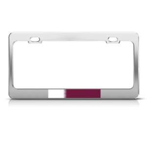  Qatar Flag Chrome Country license plate frame Stainless 