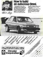 1983 HOW TO BUILD AN AUTOCROSS DODGE OMNI ORIGINAL AD  