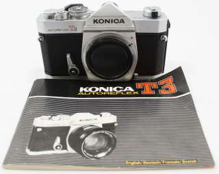 Konica Autoreflex T3 SLR Camera Body Working Excellent Condition 