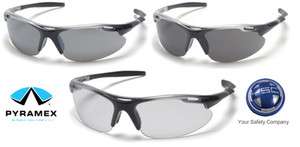 Pyramex Avante Silver Black Frame Safety Sun Glasses  