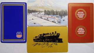 LOT of 4 RAILROAD TRAIN ADVERTISING SWAP PLAYING CARDS  