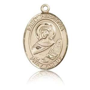 14kt Yellow Gold 3/4in St Perpetua Medal Jewelry